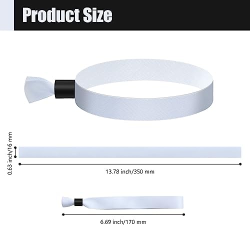 100 Pcs Cloth Wristbands for Events - Disposable, Colored Wristbands (Color : White)