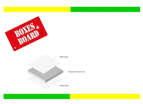 A1 White Foam Board – 840mm x 594mm – 10mm Thick – Pack of 5 Sheets – Extra Thick Rigid Mounting Board for Signs, Displays, Crafts & Model Making