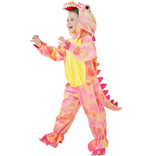 DearSun Child's T-Rex Dinosaur Costume Dinosaur Costume for Kids Fancy Dress Costume Hooded Romper Jumpsuit