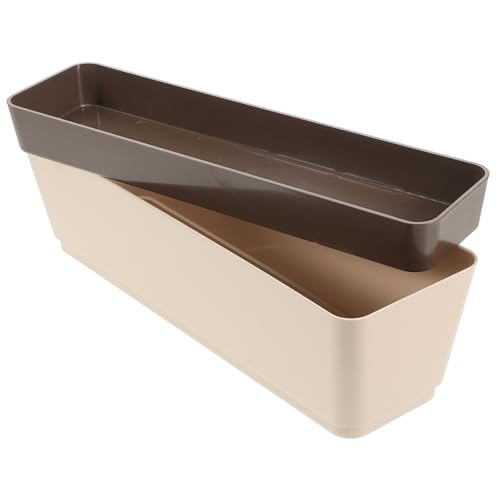 HEMOTON Piante Rettangolare con Vassoio Contenitore per Davanzale Balcone e Ufficio Design Leggero e Resistente con Drenaggio