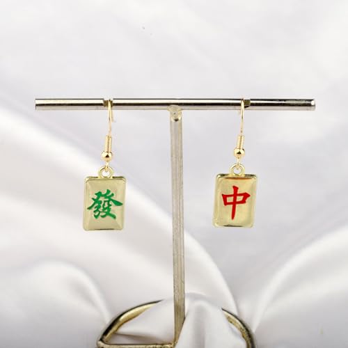 WSNANG Mahjong Lucky Earrings Get rich Mahjong Earrings for Women Lucky Gambling Jewelry Mahjong Lover Gift4