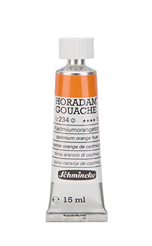 Schmincke - HORADAM® Gouache, cadmium orange hue, 234, 15 ml, finest gouache color, highest concentration of pigments, luminosity and depth of color