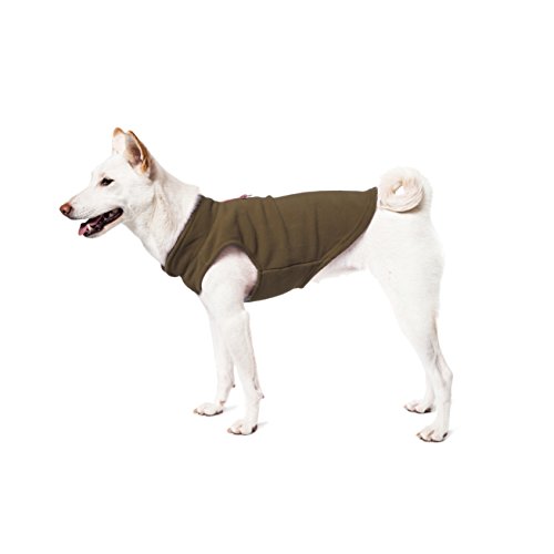 Image of Gooby Fleece Vest Dog Sweater - Brown, X-Small - Warm Pullover Fleece Dog Jacket with O-Ring Leash - Winter Small Dog Sweater Coat - Cold Weather Dog Clothes for Small Dogs Boy or Girl (Pack of 2)
