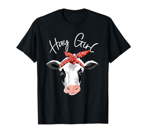 Hay Girl Farmer Funny Cattle Cow Farm Lovers Gift Women Kids T-Shirt Small