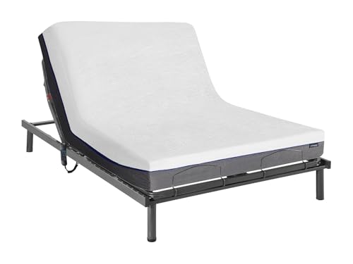 Vente-unique Lit électrique Relaxation Matelas mémoire Forme JIMBARAN II de DREAMEA - Moteur OKIN - 140x200 cm