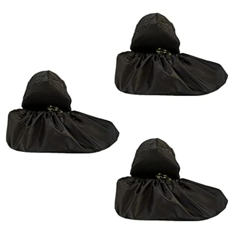 KEUGT 3 Pairs of Shoe Covers, Reusable Shoe Covers, Black Shoe Covers, Dust Shoe Covers, Waterproof Slip Shoe Covers, Home Cleaning, Carpet Protection, Machine Washable Cover