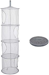 LQKYWNA Hanging Storage Net, Hanging Toy Storage, 4 Tier Mesh Hanging Storage Basket Foldable Space Saving Organizer for Soft Toys Clothes Sundries