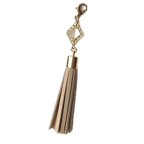 Tassel Charm, Mini Charm, Diamond, Fringe, Key Holder, Strap, Tassel Charm, Made in Japan, Faux Leather, Mobile Phone Strap, Key Holder, Smartphone Case, Wallet, Stylish, Cute : Clothing, Shoes & Jewe