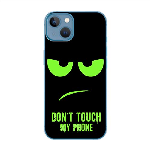 Coque iPhone 14 Plus TPU Antichoc König Design - Motif Dont Touch My Phone Vert