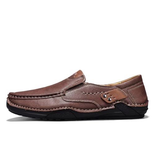 Men's Leather Loafers Slip On Shoes,Casual Fashion Business Arkget Office Driving Shoes for Men【includes Extra Insole】2