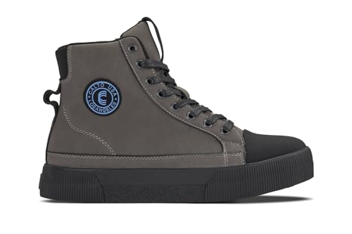 Image of CALTO Men's Invisible Height Increasing Elevator Shoes - Zip-up Cap Toe High Top Sneaker Boots - 2.4 Inches Taller