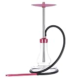 MR EDS E22 Champion - Premium Shisha Wasserpfeife aus Edelstahl und Aluminium mit Silikonschlauch und Mundstück, Integrierter Diffusor, Modernes Ausblassystem (Clear, Pink)