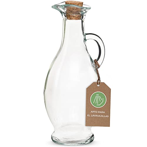 Jarra de cristal para calentadores de aceite de masaje de MASSAGE-EXPERT, botella de aceite con corcho, cierre hermético de corcho, apto para el lavavajillas, irrompible