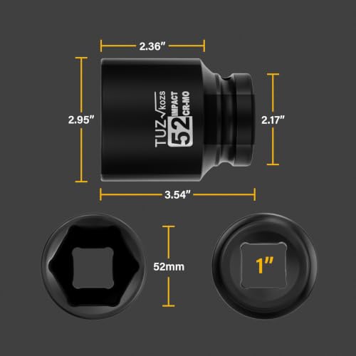 Image of 1 Inch Drive 52mm Standard Metric 6 Point CR-MO Impact Socket