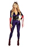 Tipsy Elves Women's Evil Queen Halloween Costume - Purple Long Sleeve Bodysuit Costume for Women with Corset and Crown Size: Medium