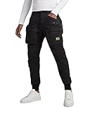 Classic Relaxed Tapered Fit Cargo Pants, Dark Black, 28