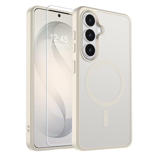 Image of SUPFINE Magnetic for Samsung Galaxy S26 Plus Case with Screen Protector, (Built-in Magnets) (Military Grade Drop Protection) Slim Translucent Shockproof Phone Case,Stone