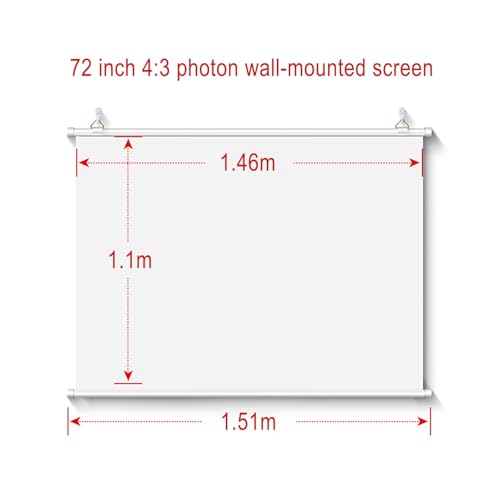 Pantalla manual de proyector 72" 4:3 blanca miniatura 2