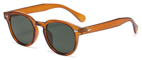 LHSDMOAT Gafas de sol redondas UV400 vintage Style Depp para hombres y mujeres, gafas viaje de conducción moda para senderismo