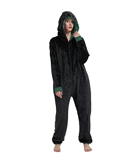 Unpifolov Men and Women Flannel Pajamas Four Magic College Styles Jumpsuit Couple Adult Sportswear Hooded Homewear3