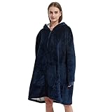 Drak Blue Blanket Hoodies for Women Wearable Blankets Ooversized Adult Big Rob for Teen