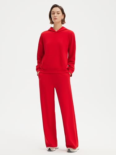 SUUKSESS Women 2 Piece Lounge Sets 2025 Oversized Hoodie Sweatshirt Outfits Wide Leg Sweat - image 2