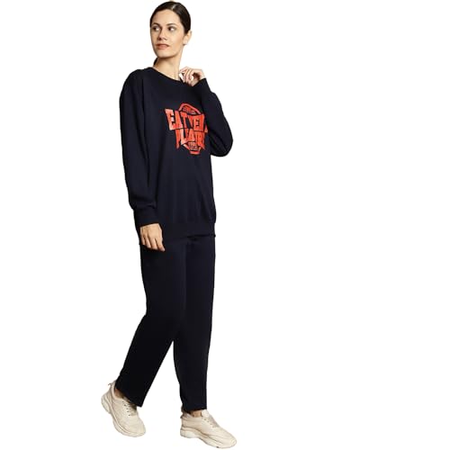 Image of Mack Jonney Printed Round Neck Cotton Fleece tracksuit Co-Ord Set for Women-MACK32760