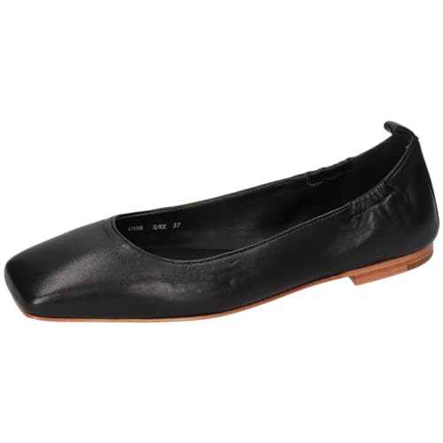 Melvin & Hamilton Femme Livia 3 Ballet Flat : ballerine plate en cuir noir