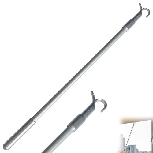 24 Inch Loft Hatch Pole 60cm Grey Telescopic Loft Ladder Pole with Hook