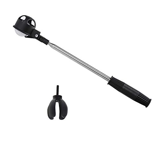 Mile High Life Telescopic Extendable Stainless Ball Retriever & Claw Ball Grabber | 16.5"-80" Long & 7 Oz Weight | Strong Durable Prong for Claw Grabber | 2 in 1 Value Pack (Black 1 Retriever/1 Claw)