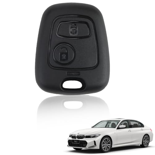 1 Pcs 2 Button Car Key Fob Cover Replacement, Car Remote Control Key Case Shell Compatible with Peugeot SX9 Citroen C1 C2 C3 C4 C5 Xsara Picasso Berlingo, Key Case No Blade
