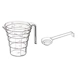 481円お得！山崎実業 電子レンジ対応 段々計量カップ 500ML クリア 2700 & 段々計量スプーン レイヤー クリア 2548