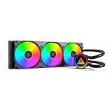 MONTECH Lightflow ARGB 360 Black – Ultra-Quiet AIO Liquid CPU Cooler, 3100RPM Pump, Triple Silent Fans, High-Efficiency Radiator for Superior Heat Dissipation, Intel & AMD Compatible, ARGB-Free