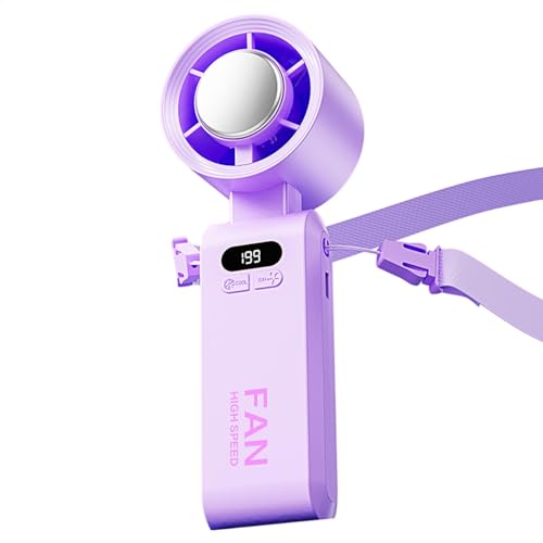 Ventilador de mano con pantalla digital | Ventilador acondicionador de alta velocidad, herramienta de refrigeración de pantalla digital para cocina, coche, camping, viajes, escuela, hogar