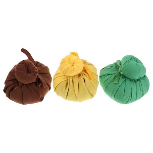 ifundom 3 Bolas de Masaje Tailandés Naturales de Hierbas Compresa Caliente de Moxa de Ajenjo, Tamaño Pequeño, Colores Marrón, Amarillo y Verde, para Spa Facial y Ocular, Alivio Muscular