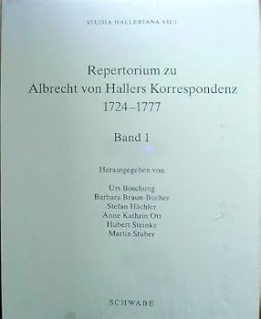 Hardcover Repertorium Zu Albrecht Von Hallers Korrespondenz 1724-1777 [German] Book