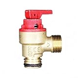 Válvula de alivio de presión de seguridad de latón para calderas de gas, sistema de calefacción, reemplazo de regulación de alta presión, construcción fácil instalación, amarillo, rojo, tamaño