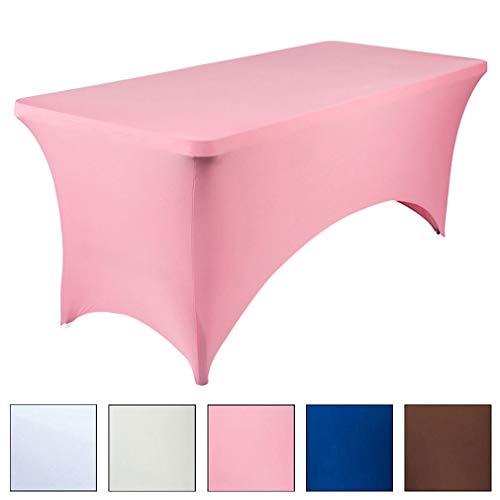 Nappe rectangulaire rose foncé 8FT au drapé élégant pour réception