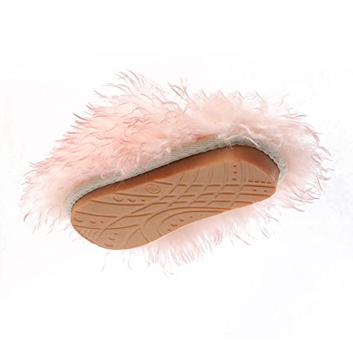 FUNCOS Women's Faux Fur Wool Slippers Closed Toe Winter Fuzzy Indoor House Slipper Shoes4