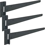 IRONTITE® 3 Pack Black T Hinges 300mm (12), Gate Hinges for Wooden Gates or Garden Sheds, Black Coated for Weather Protection