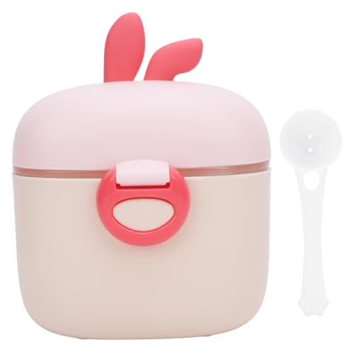 Segrehy Soporte dispensador de fórmula para bebés Contenedor de almacenamiento de leche en polvo sellado de gran capacidad Accesorios de alimentación de viaje de fácil dispensación para (Rosada)