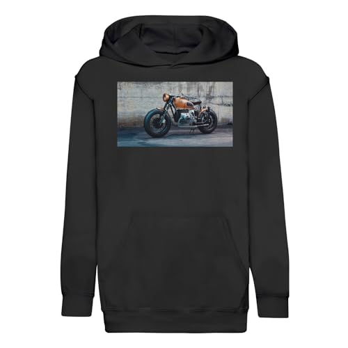 Sweat à capuche enfant moto vintage orange Fabulous Hoodie en coton premium