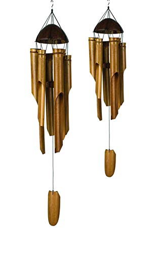 VIE Naturals Hand Made Bamboo Wind Chimes (Set of 2) (Medium-40CM & Small-30CM)