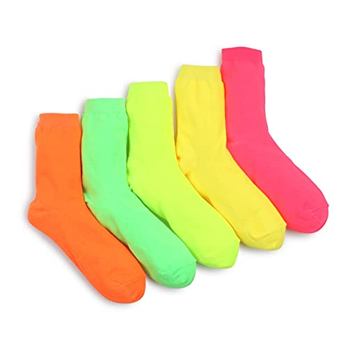 Image of Womens Neon Daily Casual Fashion Socks Colorful Fancy Design