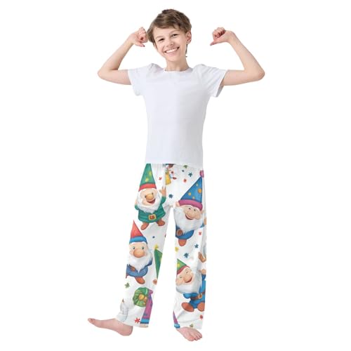 Birthday Gnomes Boys Long Pants Soft Trousers Elastic Waist Kids Lounge Bottoms with Pockets S-XL3