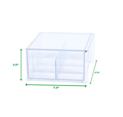 Organizador de acrílico Mind Reader com 6 compartimentos para chá com tampa, transparente