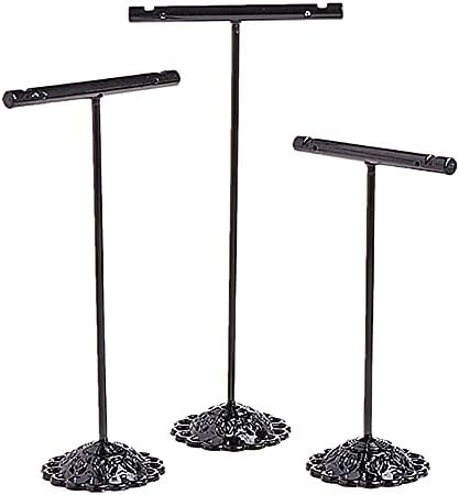 3 Pcs Jewelry Stand T Bar Iron Earring Displays Sets Necklace Stand for Bracelets Rings Watches Display