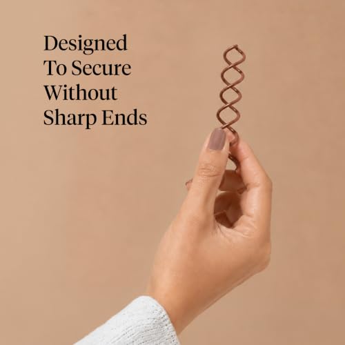 Kitsch Spiral Bobby Pins - Hair Accessories For Women - Brown, 3pcs | Hair Bun Maker – Rounded Tips, Chip-Resistant Bun Twist Spiral Hair Pins – Secure Hold All-Day - image 2