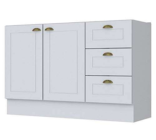 Balcão de Cozinha Pia 120 Cm 3 Gavetas 2 Portas Americana Henn