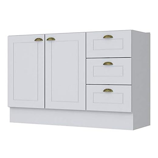 Balcão de Cozinha Pia 120 Cm 3 Gavetas 2 Portas Americana Henn